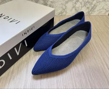 INDIVI 플랫 펌프스 블루 22.5cm 수납 가방