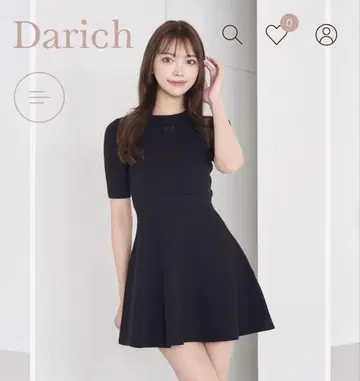 DD 로고 플레어 니트 미니 원피스