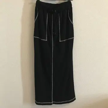 moussy 블랙 검정 리브 내로우 스커트 타이트 스커트 롱 스커트