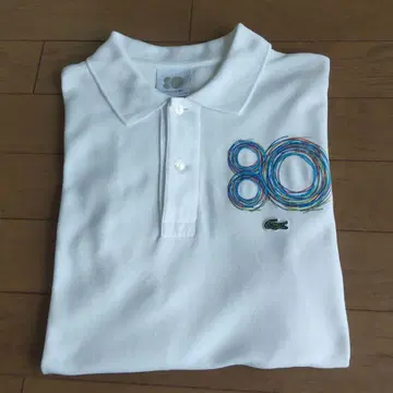 Lacoste 라코스테 화이트 반팔 피케 셔츠 80주년 기념 사이즈 3