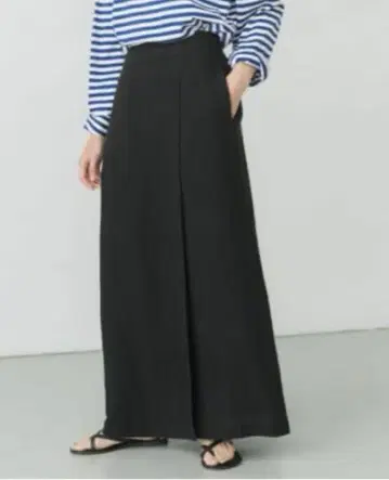 카구레 린넨 랩 스트레이트 스커트