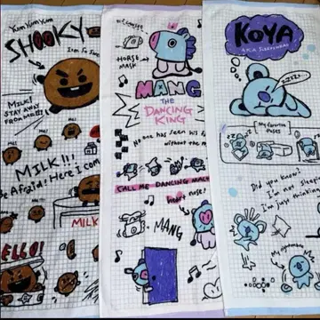 K-POP 캐릭터 타월 세트 SHOOKY MANG KOYA