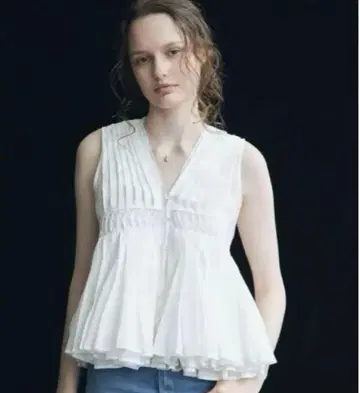 Cotton Tiered Volume Blouse White