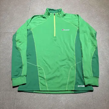 Berghaus 롱티 긴팔 티셔츠 하프 지퍼 아웃도어 그린 S