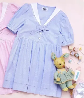 katie 원피스 깅엄 체크 블루
