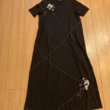 POTECHINO 블랙 티셔츠 원피스 반팔