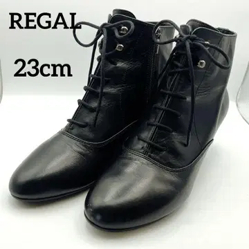 REGAL 리갈 레이스업 부츠 하이힐 숏 23cm 블랙 신발