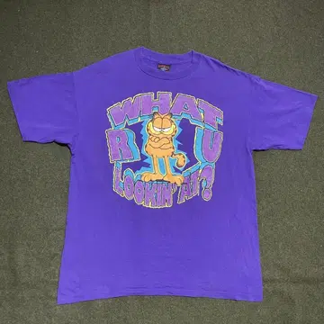 90년대 Garfield 가필드 티셔츠 보라색 빈티지