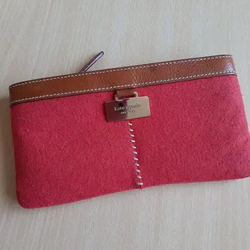 kate spade 파우치 빨간색 펠트 오렌지 핑크 가죽