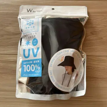 W by wpc. UV 컷 접촉 냉감 와이드 챙 모자 블랙