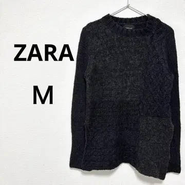 ZARA 자라 여성용 니트 스웨터 긴 길이 심플 모노톤 M