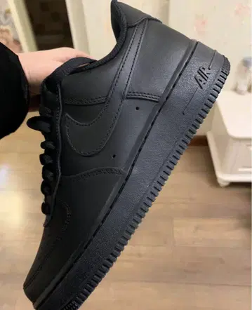 Af1 블랙 남성용 & 여성용 퓨어블랙 스포츠 슈즈