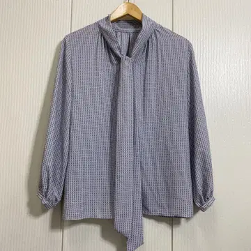 23구 세탁 가능한 빈티지 프린트 보타이 블라우스