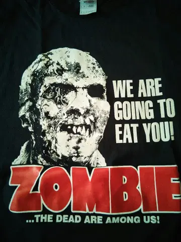 상게리아 호러 영화 T셔츠 ZOMBIE 빈티지