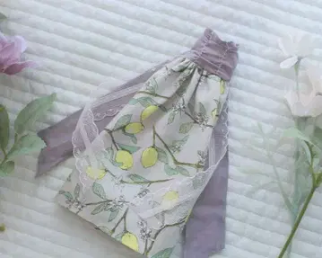 레몬 패턴 셔링 원피스 스모크핑크 리카짱 의류 22cm 인형