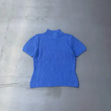 90년대 Eddie bauer 파란색 반팔 코튼 니트 티셔츠 리브 소재