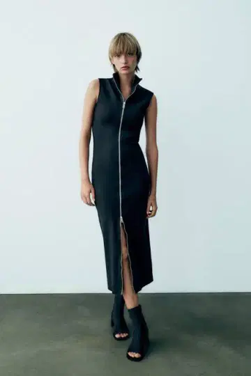 [새상품] ZARA 지퍼 롱 원피스