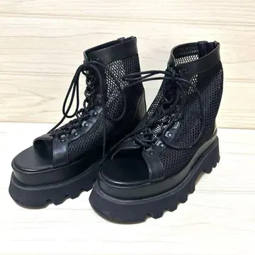 HARE 하레 레이스업 메쉬 부츠 샌들 통굽 샌들 M