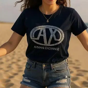 Armani Exchange 스톤 T셔츠 블랙