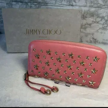 JIMMY CHOO 별 모양 스터드 장지갑 핑크 필리파