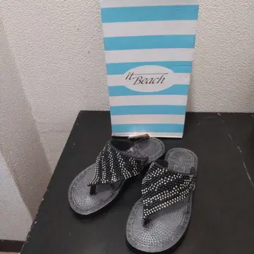 브라질산 it.Beach 스톤 플립플랍 블랙/화이트 22.5