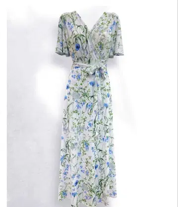 KB9021 델피늄 플라워 스트레치 원피스