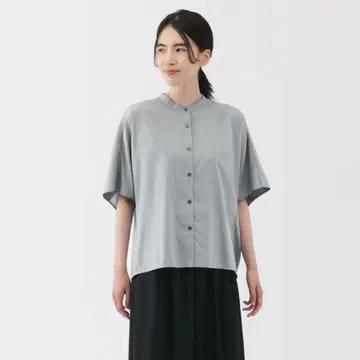 무인양품 부드러운 리오셀 혼방 소매 블라우스 L 사이즈