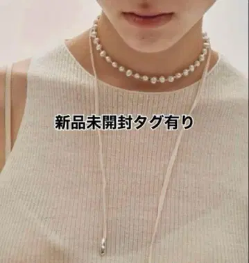 [ 새상품 ] todayful Pearl Ribbon Choker 에크루