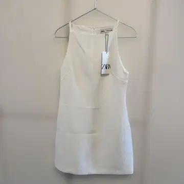 ZARA 화이트 슬리브리스 원피스 XS