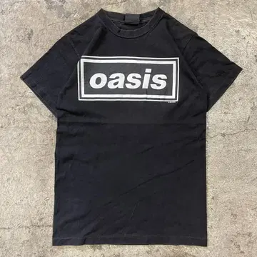 90s oasis 오아시스 박스 로고 티셔츠 M 밴딩