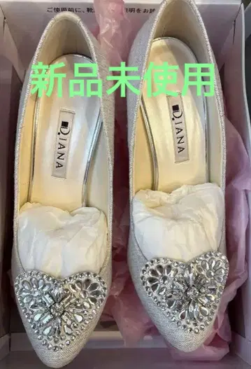 DIANA 실버 하트 비쥬 펌프스 23.5cm