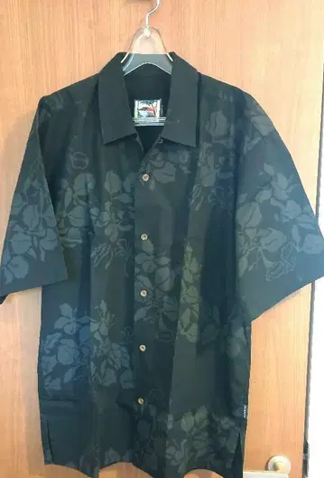 PAIKAJI 블랙 알로하 셔츠 카리유시 반팔 XL