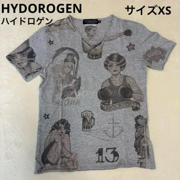 HYDROGEN 하이드로겐 그레이 V넥 티셔츠