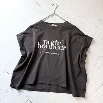 DouDou 두두 porte 발포 프린트 로고 펄 TEE 티셔츠 그레이