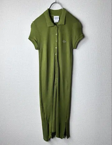 LACOSTE 라코스테 반팔 피케 셔츠 원피스 그린