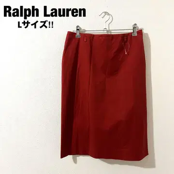 랄프 로렌 타이트 스커트 슬릿 빨간색 코튼 빅 사이즈 L