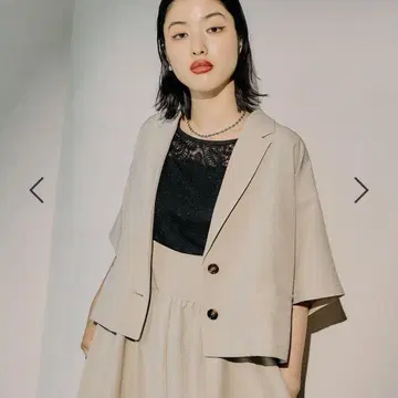 LEPSIM 린넨 라이크 드라이 시리즈 숏 자켓 베이지