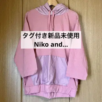 택 포함 미사용 새상품 Niko and - 니코앤드 후드티 트레이너 핑크