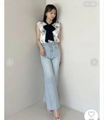 SNIDEL Sustainable 스트레치 플레어 데님 팬츠 사이즈 0