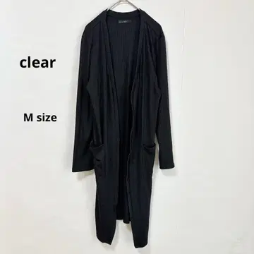클리어 clear 롱 가디건 M 블랙 긴팔 얇은 소재 겉옷