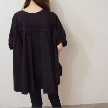 다크 브라운 넉넉한 반팔 셔츠