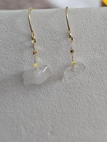 K18 러시아산 페나카이트 링 귀걸이 7x5mm
