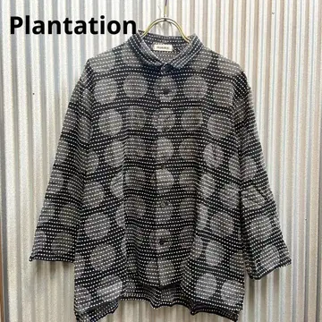 새상품급 플랜테이션 Plantation 사시코 망간 도트 셔츠