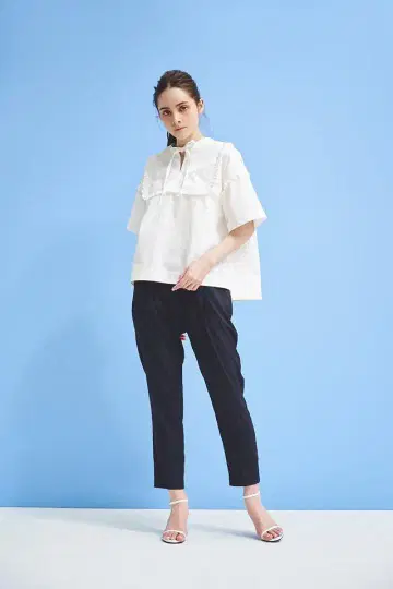 yori 새틴 스틱 팬츠 블랙 36