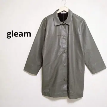 gleam 글림 인조 가죽 롱 자켓 미디 길이 [F]