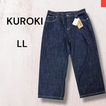 새상품 KUROKI 데님 생협 데님 인디고 와이드 데님 팬츠 LL