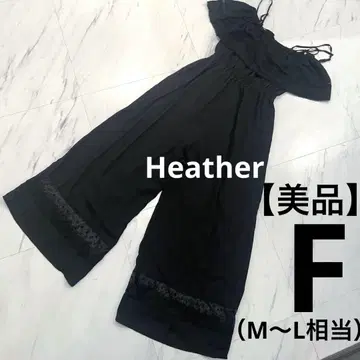 새상품급 헤더 오프숄더 블랙 와이드 레그 살로펫 F (M~L 상당)