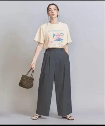 뷰티 앤 유스 코튼 나일론 와이드 팬츠 XS