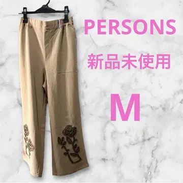 미사용 새상품 퍼슨즈 보태니컬 튤 자수 팬츠 카멜 M