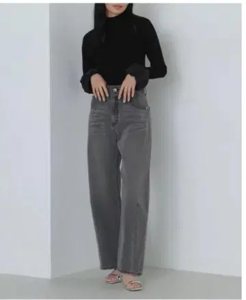 NATURAL BEAUTY BASIC 배럴 라인 데님 팬츠 데님